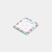 Post-it® Pastèque au néon sur le motif de rayures (Incliné)