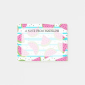 Post-it® Pastèque au néon sur le motif de rayures (Devant)