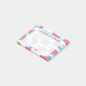 Post-it® Pastèque au néon sur le motif de rayures (Incliné)