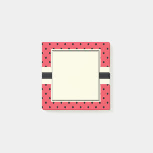 Post-it® Pastèque pois rose et fruit noir moderne