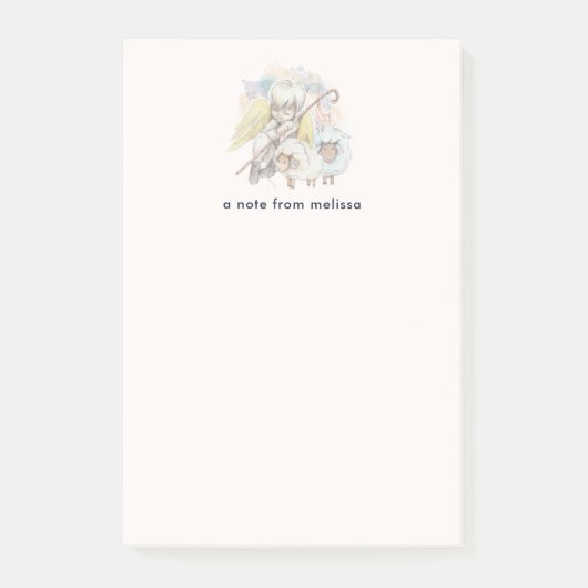 Post-it® Pasteur de Noël Ange avec agneaux (Devant)