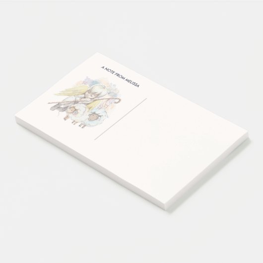 Post-it® Pasteur de Noël Ange avec agneaux (Incliné)