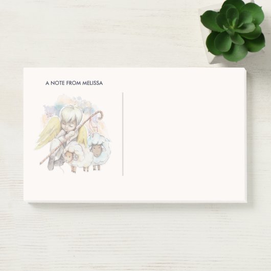Post-it® Pasteur de Noël Ange avec agneaux (Bureau)