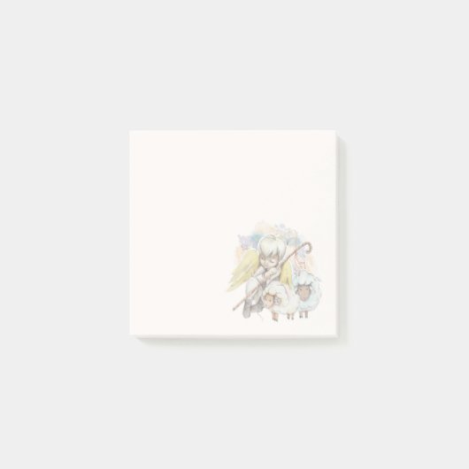 Post-it® Pasteur de Noël Ange avec agneaux (Devant)