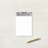 Post-it® Patchwork noir et blanc 04 de motif (Sur un bureau)