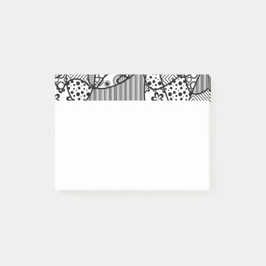 Post-it® Patchwork noir et blanc 04 de motif (Devant)