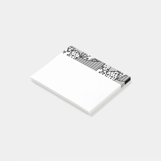 Post-it® Patchwork noir et blanc 04 de motif (Incliné)