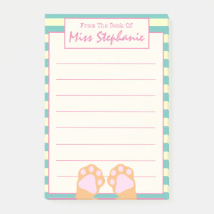 Post-it® Pâtes De Chat Cute Coloré Orange Kitty De L'Enseig