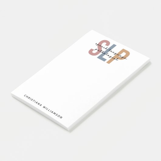 Post-it® Pathologiste du langage SLP personnalisé (Incliné)