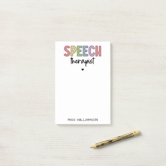Post-it® Pathologiste orthophoniste sur mesure SLP (Sur un bureau)