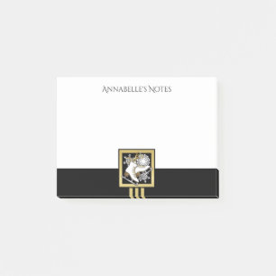 Post-it® Patinage artistique à paillettes noires et or pers