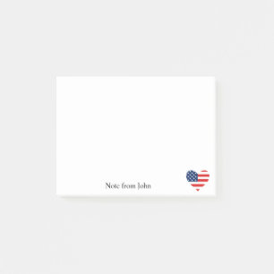 Post-it® Patriotisme Amérique États-Unis Drapeau Coeur per