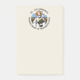 Post-it® Patron de Columbanus de saint des motocyclistes