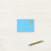 Post-it® patte de chat mousseux - or (Sur un bureau)