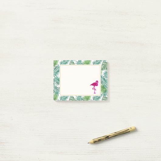 Post-it® Pattern et Pink Flamingo (Sur un bureau)