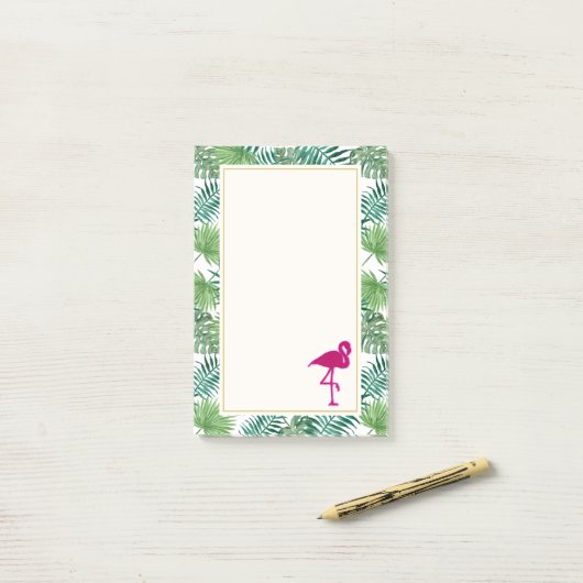 Post-it® Pattern et Pink Flamingo (Sur un bureau)