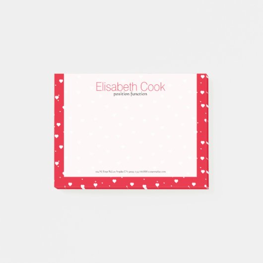 Post-it® Patterns de White On Red Valentines (Devant)