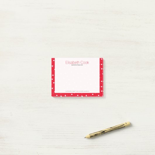 Post-it® Patterns de White On Red Valentines (Sur un bureau)