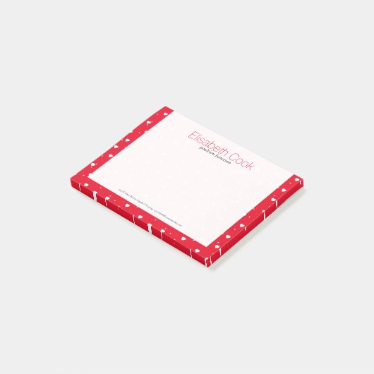Post-it® Patterns de White On Red Valentines (Incliné)