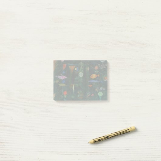 Post-it® Paul Klee Fish Magic Peinture Abstraite Art graphi (Sur un bureau)