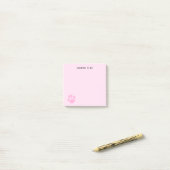 Post-it® Pawprint rose clair mignon Personnalisable (Sur un bureau)