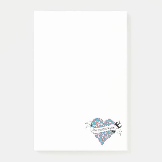 Post-it® Payer l'amour avec l'amour illustré proverbe portu (Devant)