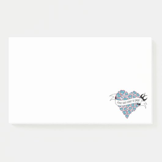 Post-it® Payer l'amour avec l'amour illustré proverbe portu (Devant)