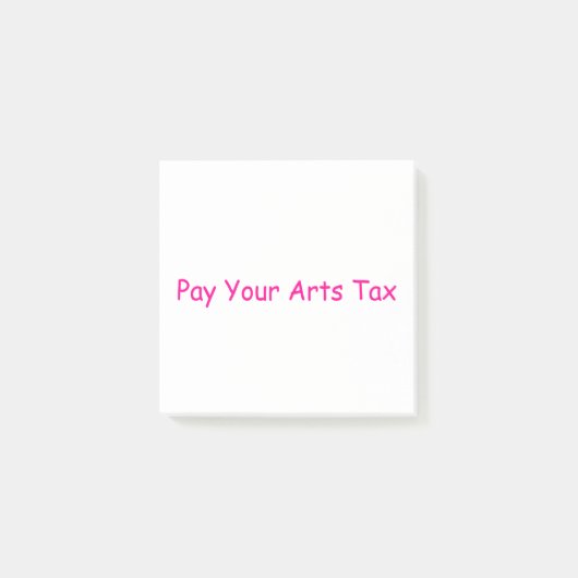 Post-it® Payer votre taxe sur les arts (Devant)