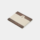 Post-it® Pays Bois & Kraft Brun Rustique Monogramme Initial (Incliné)