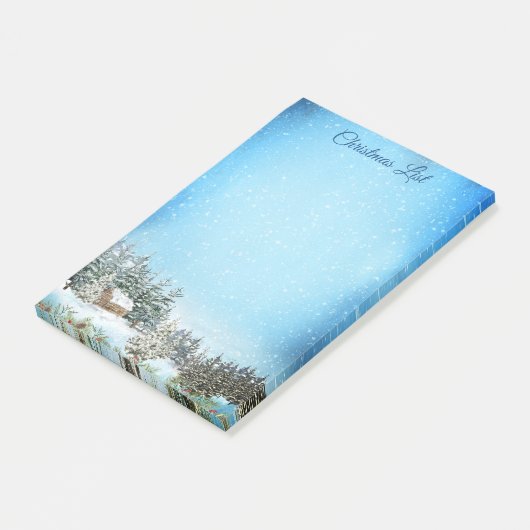 Post-it® Paysage de la forêt d'hiver Noël (Incliné)