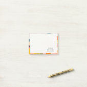 Post-it® Paysage de montagne abstrait boho rose bleu orange (Sur un bureau)