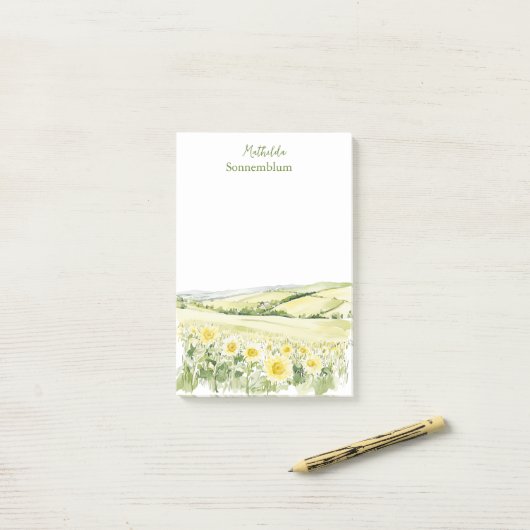 Post-it® Paysage floral de prairie (Sur un bureau)