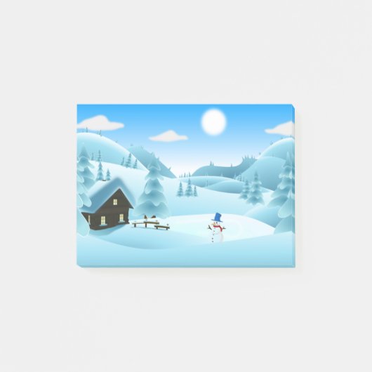 POST-IT® PAYSAGE HIVER "HAPPY HOLIDAYS" (Devant)