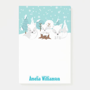 Post-it® Paysage hivernal renards arctiques