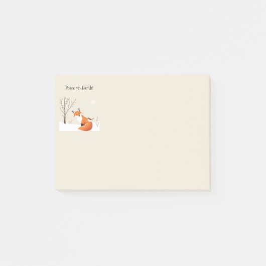 Post-it® Peace Earth Minimalist Fox Bird Animal (Devant)