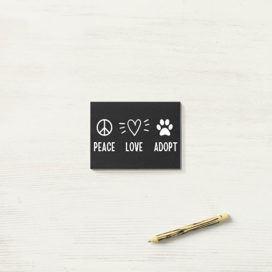 Post-it® Peace Love Adopter (Sur un bureau)