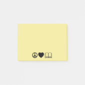 Post-it® Peace, Love & Books Post-It Notes (Devant)
