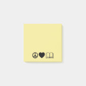 Post-it® Peace, Love & Books Post-It Notes (Devant)