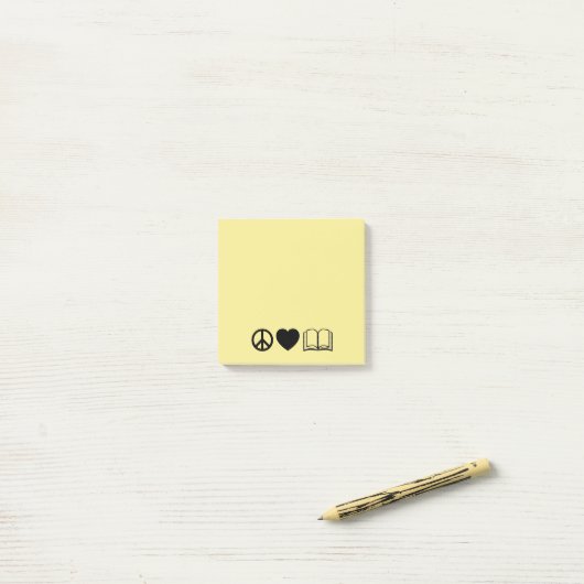 Post-it® Peace, Love & Books Post-It Notes (Sur un bureau)