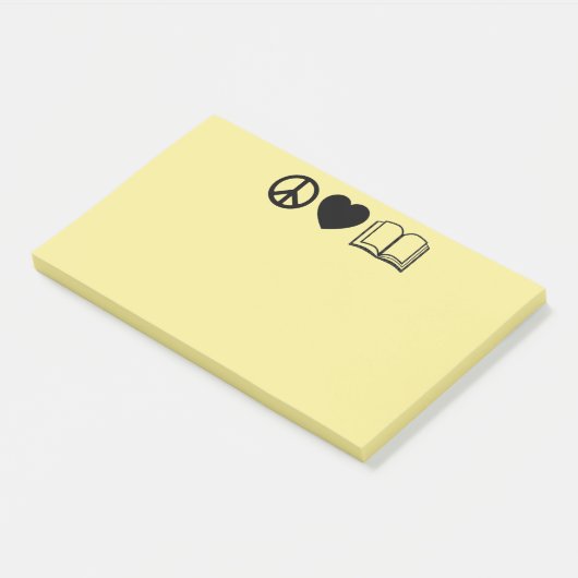 Post-it® Peace, Love & Books Post-It Notes (Incliné)