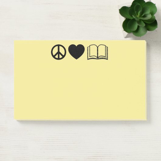 Post-it® Peace, Love & Books Post-It Notes (Bureau)