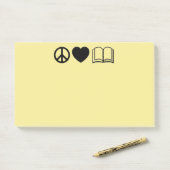 Post-it® Peace, Love & Books Post-It Notes (Sur un bureau)