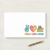 Post-it® Peace Love Cruise Vacances (Sur un bureau)