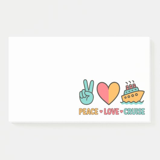 Post-it® Peace Love Cruise Vacances (Devant)
