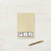 Post-it® Peace Love folie avec Dolphin Bunny Unicorn (Sur un bureau)