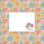Post-it® Peace Love Harmony 60s Daisies rétro avec nom