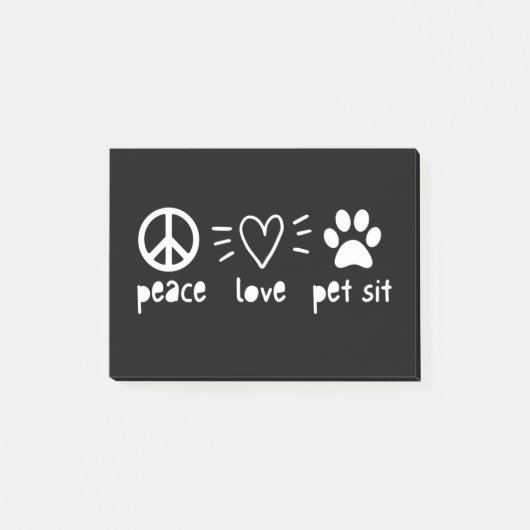 Post-it® Peace Love Pet Sit (Devant)