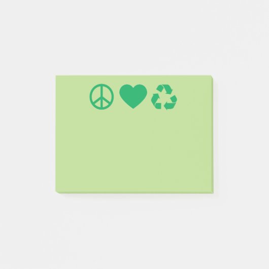 Post-it® Peace Love Recycle (Devant)