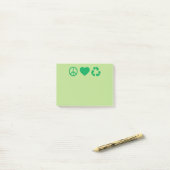 Post-it® Peace Love Recycle (Sur un bureau)