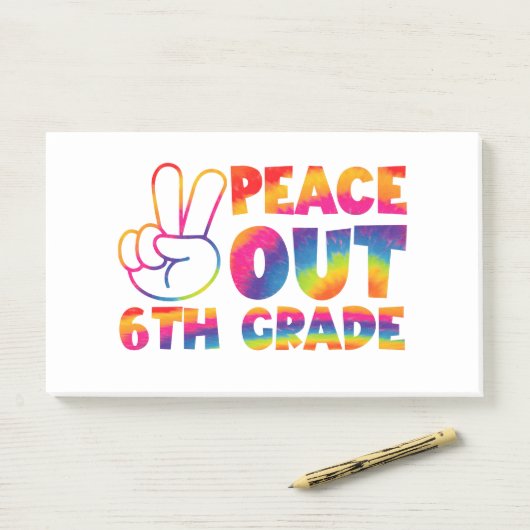Post-it® Peace Out Teinture de 6e année teinture de Dernier (Sur un bureau)
